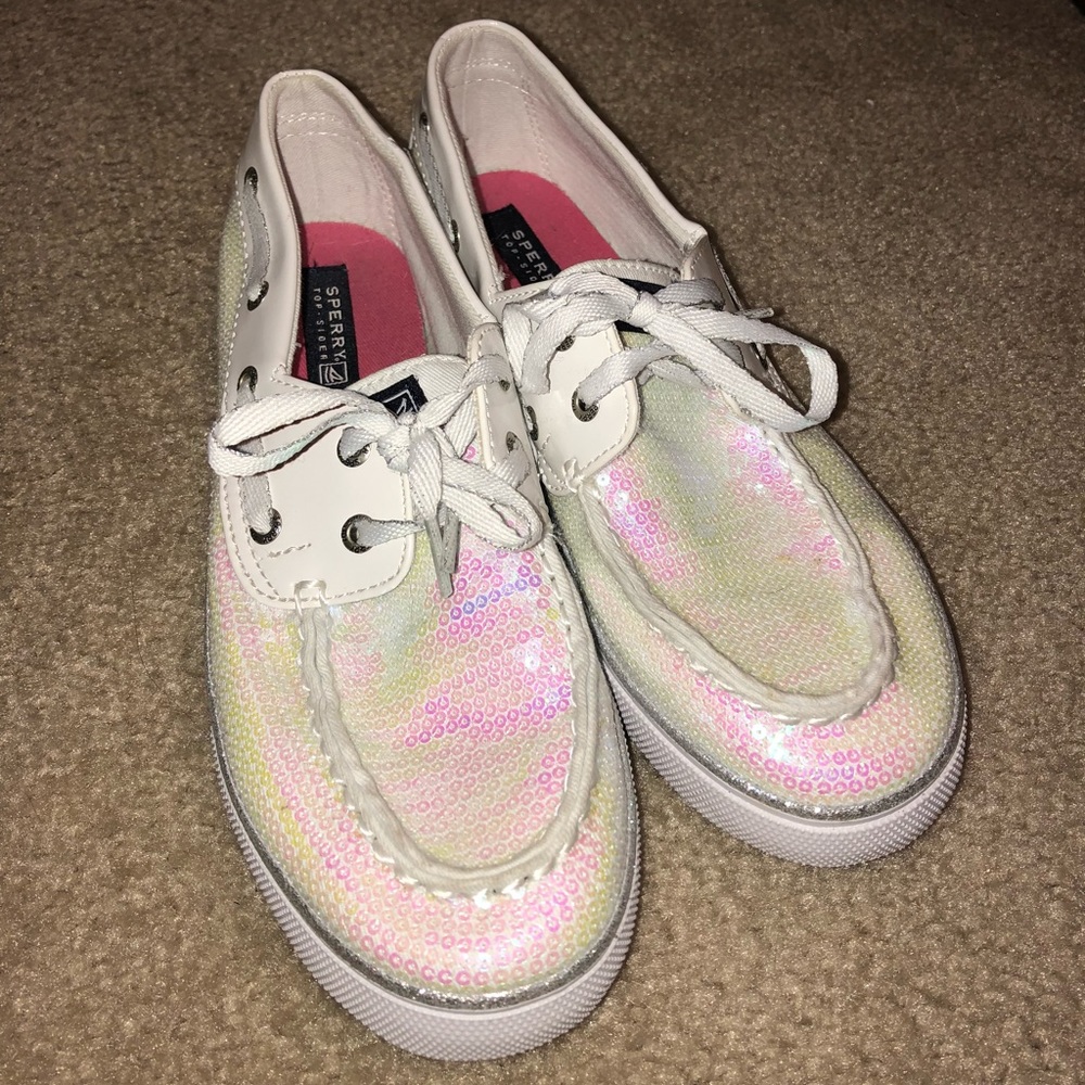 Bahama White Iridescent Sperry Top-sider shoes ✨👟